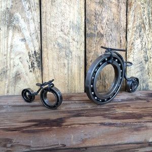 Home made metal art, two bikes